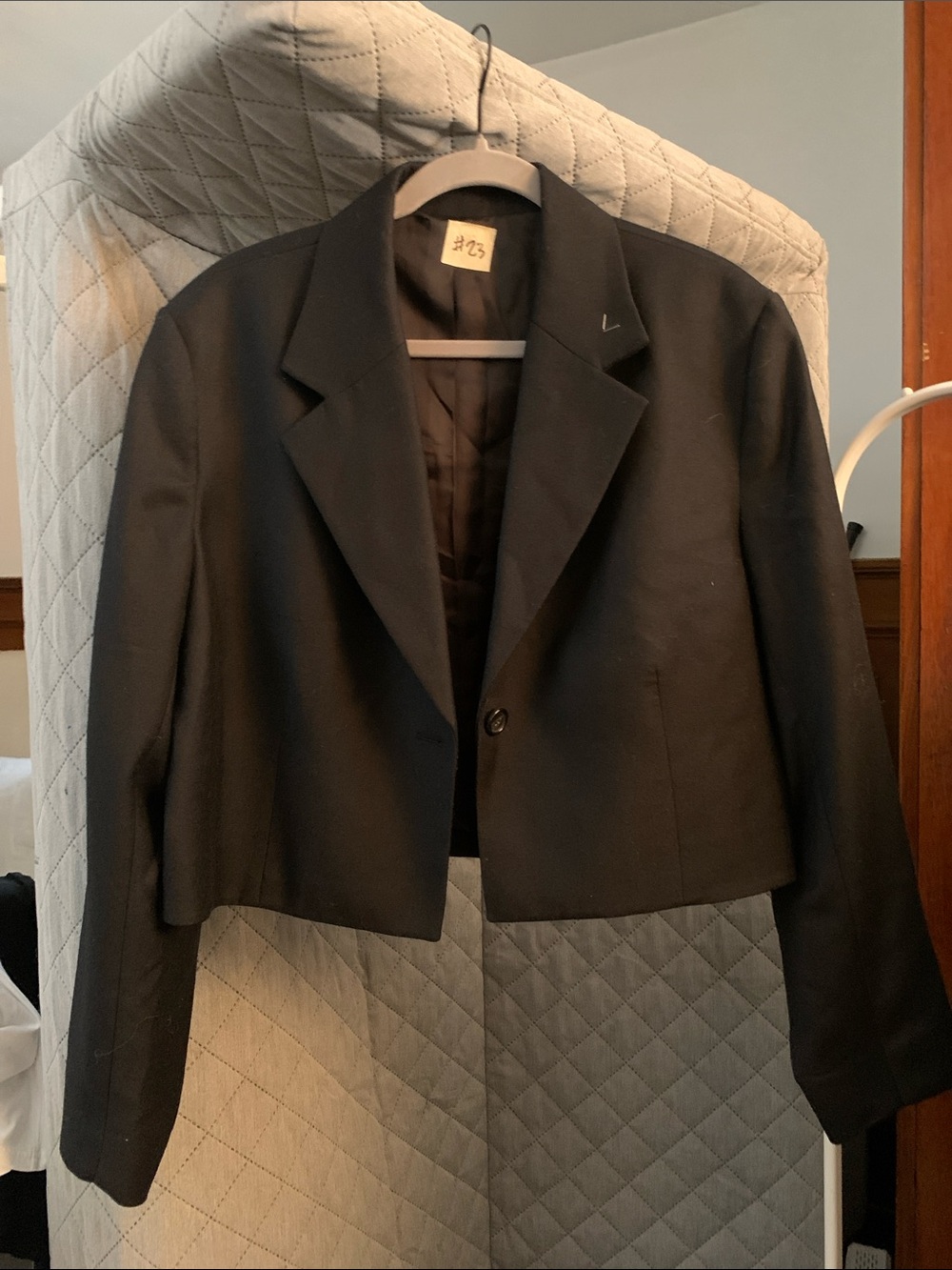Women's Black Cropped Blazer Jacket - Classic Tailored Style